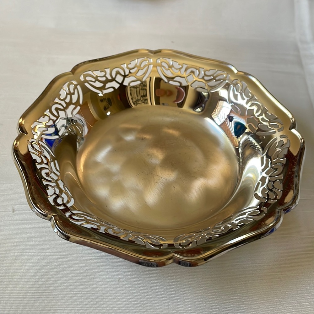 Ikora Germany EP Brass Dish silver plated three footed